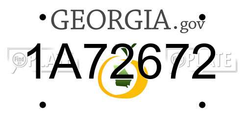 1A72672 Georgia License Plate