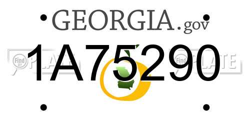 1A75290 Georgia License Plate