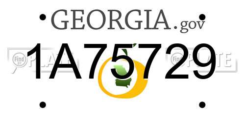 1A75729 Georgia License Plate
