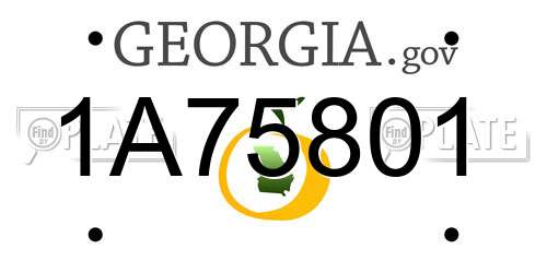 1A75801 Georgia License Plate