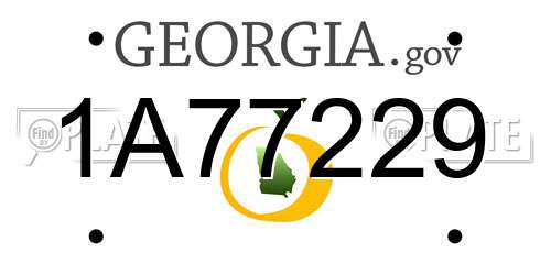 1A77229 Georgia License Plate