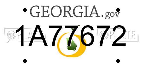 1A77672 Georgia License Plate