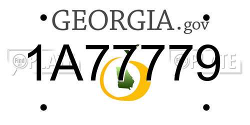 1A77779 Georgia License Plate