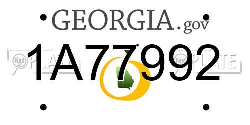 1A77992 Georgia License Plate