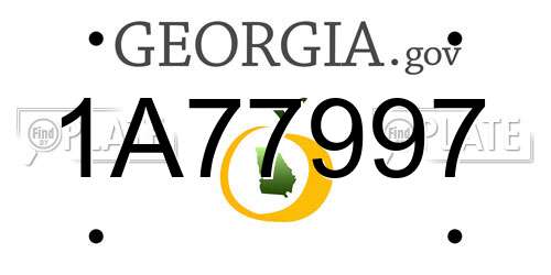 1A77997 Georgia License Plate