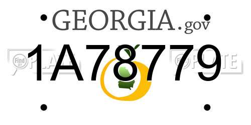 1A78779 Georgia License Plate