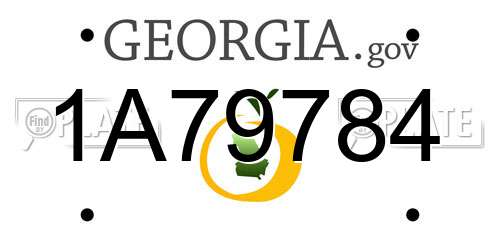 1A79784 Georgia License Plate