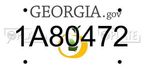 1A80472 Georgia License Plate