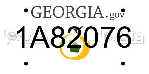 1A82076 Georgia License Plate