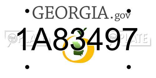 1A83497 Georgia License Plate