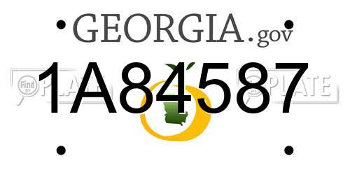 1A84587 Georgia License Plate