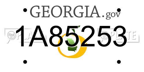 1A85253 Georgia License Plate