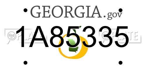 1A85335 Georgia License Plate