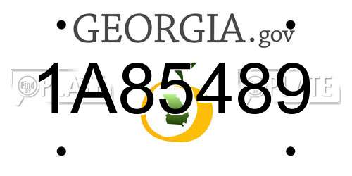 1A85489 Georgia License Plate