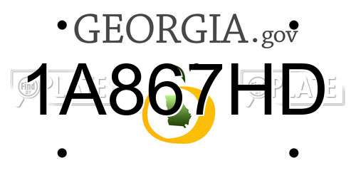 1A867HD Georgia License Plate