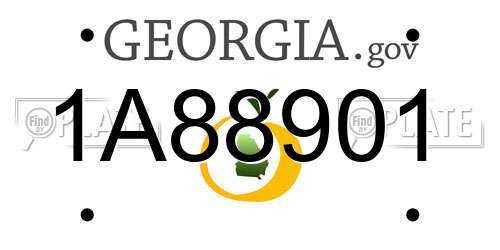 1A88901 Georgia License Plate