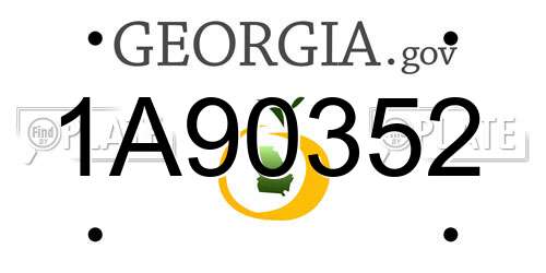 1A90352 Georgia License Plate