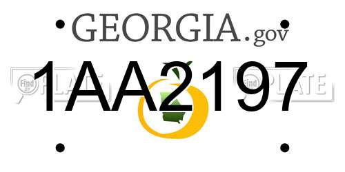 1AA2197 Georgia License Plate