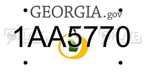 1AA5770 Georgia License Plate