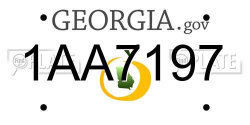 1AA7197 Georgia License Plate