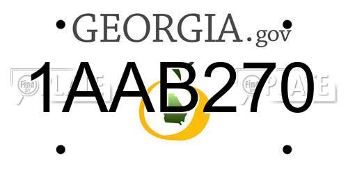 1AAB270 Georgia License Plate