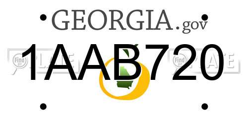 1AAB720 Georgia License Plate