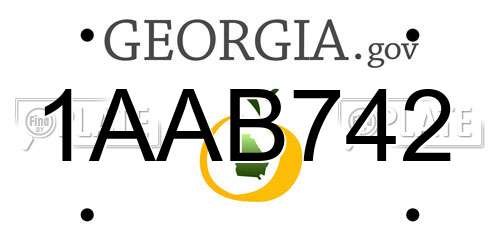 1AAB742 Georgia License Plate