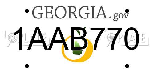 1AAB770 Georgia License Plate