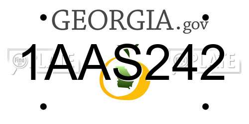 1AAS242 Georgia License Plate