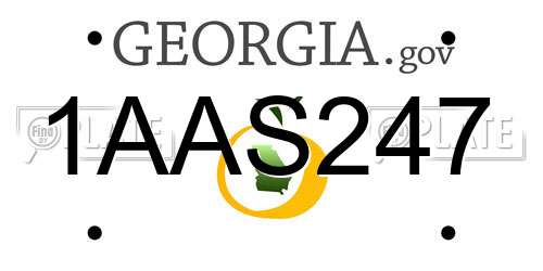 1AAS247 Georgia License Plate