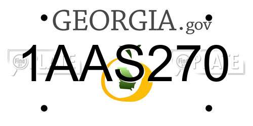 1AAS270 Georgia License Plate