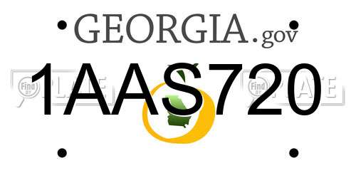 1AAS720 Georgia License Plate