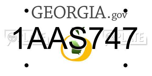 1AAS747 Georgia License Plate