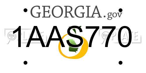1AAS770 Georgia License Plate