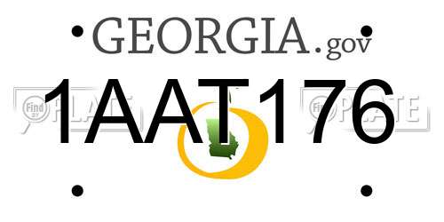 1AAT176 Georgia License Plate