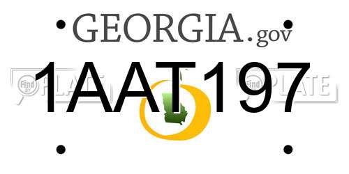 1AAT197 Georgia License Plate