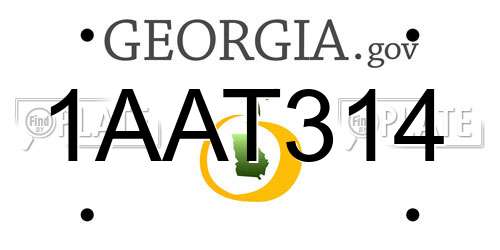1AAT314 Georgia License Plate
