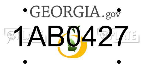 1AB0427 Georgia License Plate