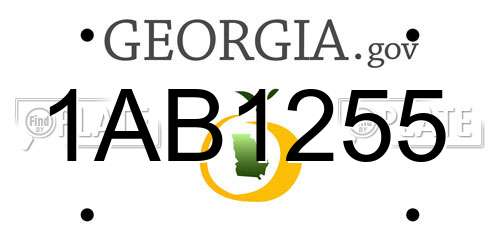1AB1255 Georgia License Plate