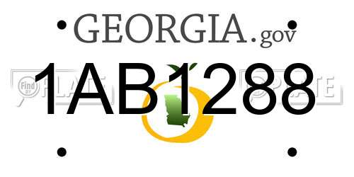 1AB1288 Georgia License Plate