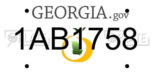 1AB1758 Georgia License Plate