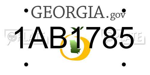 1AB1785 Georgia License Plate