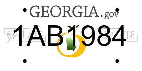 1AB1984 Georgia License Plate