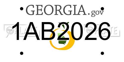 1AB2026 Georgia License Plate