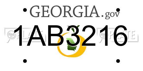 1AB3216 Georgia License Plate