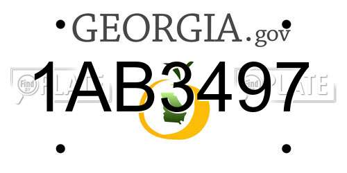 1AB3497 Georgia License Plate