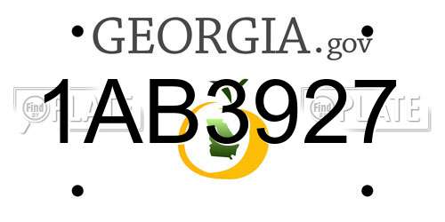 1AB3927 Georgia License Plate