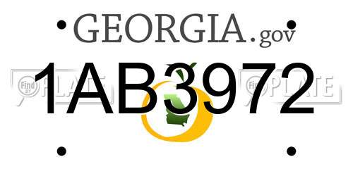 1AB3972 Georgia License Plate