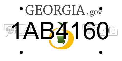 1AB4160 Georgia License Plate