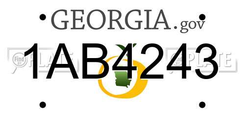1AB4243 Georgia License Plate
